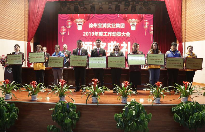 乐动网页版2019年度工作动员大会---集团乐动网页版领导为先进单位和先进个人代表颁奖